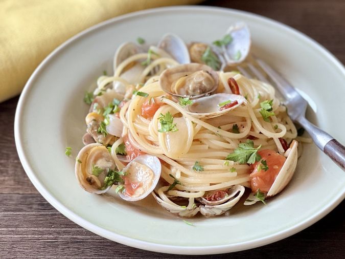 あさりと新玉のパスタ