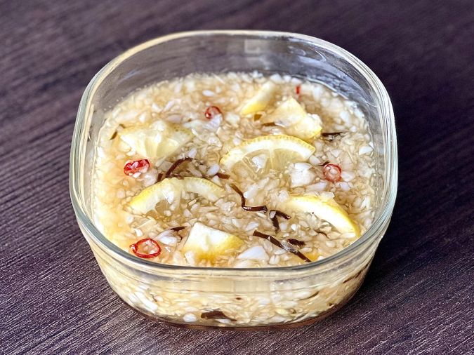 新たまねぎのレモンソース