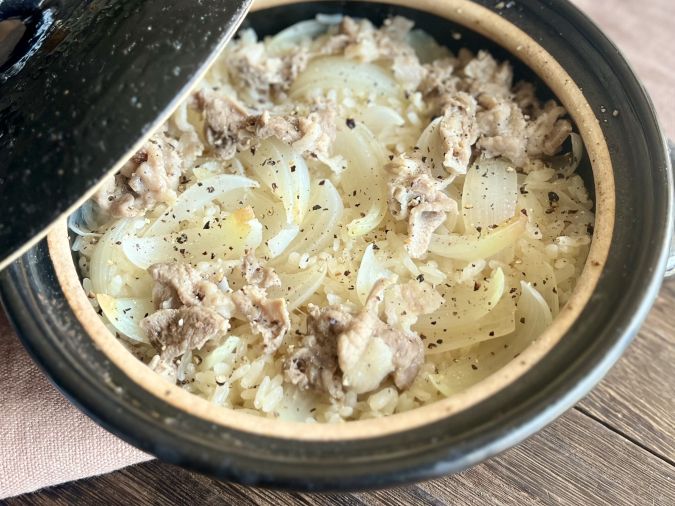 新たま炊き込みご飯 豚こま肉レシピ