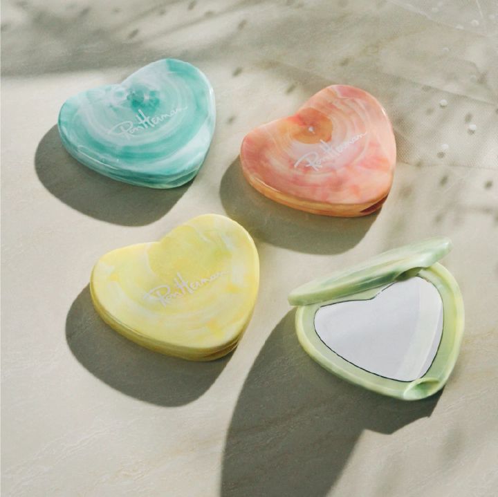 ハンドミラー Ron Herman ロンハーマン マーブルハートミラー 手鏡