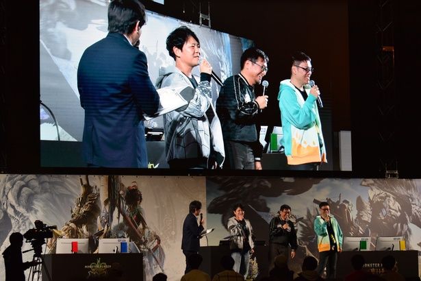 「狩王決定戦」の見どころについて語る、「モンスターハンターワイルズ」開発陣 (C)CAPCOM 撮影：ソムタム田井