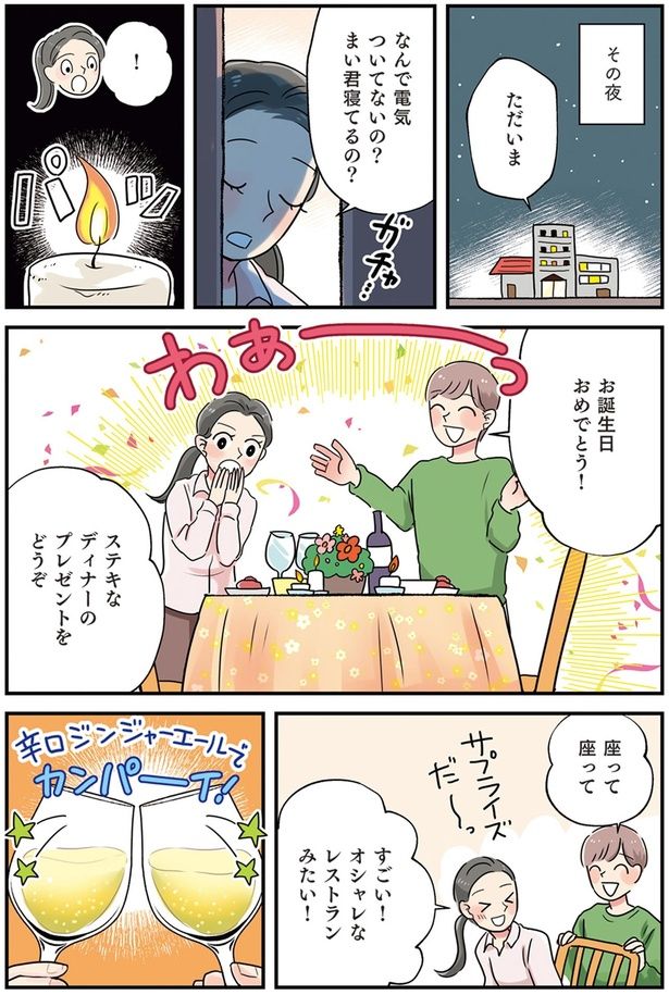 ステキなディナーのプレゼントをどうぞ （C）まいったねぇ、野宮レナ／KADOKAWA