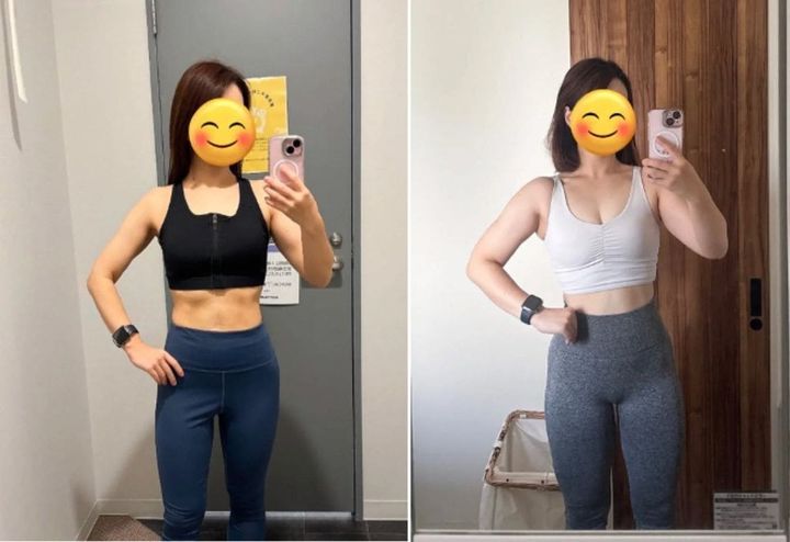 筋トレ前後のさきさん