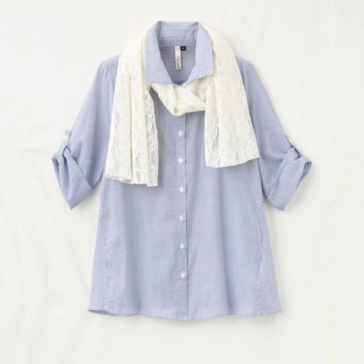 2026しまむら春夏ブルーリラックスブラウス