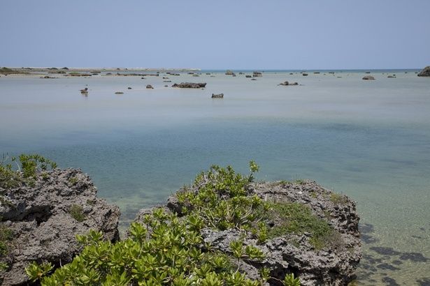「佐和田の浜」には巨大な岩が点在する。夕陽も美しい (C)OCVB