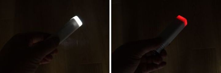 ダイソーの防犯ブザーのライトの白点灯と赤点灯