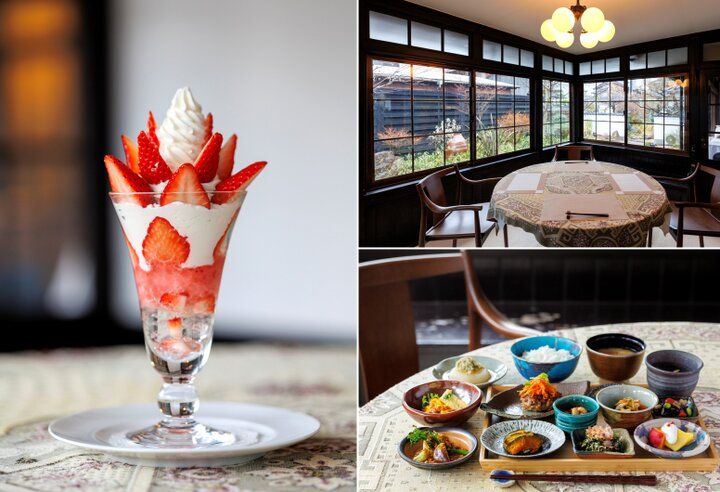 近江八幡のヴォーリズ建築「OZEN」で、おばんざい御膳や旬の果実を使ったパフェを♪