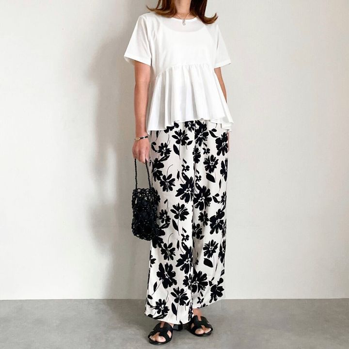 GU 布帛コンビネーションT コーデ ラフ リゾート