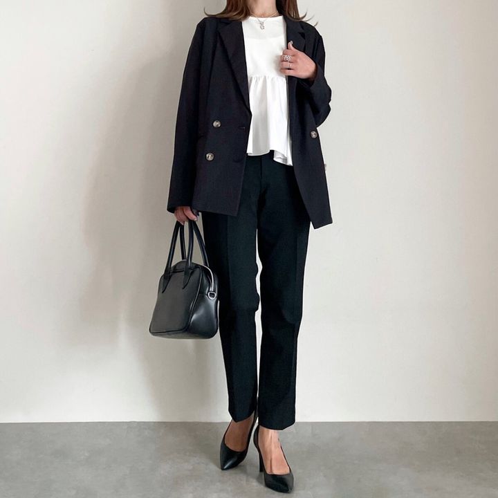 GU 布帛コンビネーションT コーデ スーツ オフィス