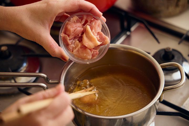 ブイヨンを温める