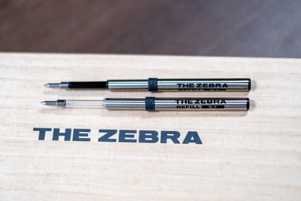 新開発された中芯。「みえるみえる」機能を具現化するため、特殊樹脂を採用して改良を重ねた