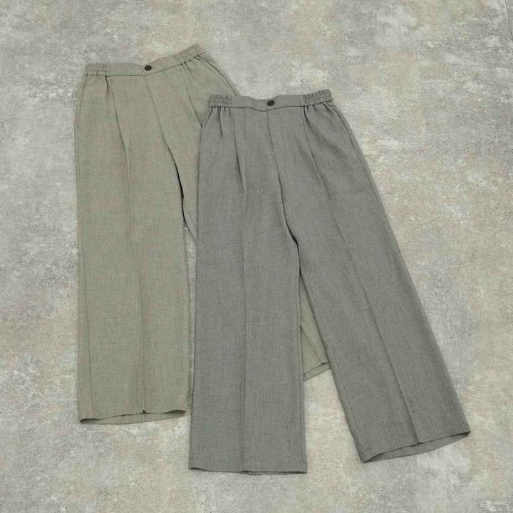 画像: スッキリイージーパンツ/629832（杢ベージュ、杢グレー）各¥3,990 ◾️イージードライ ◾️防シワ ◾️通気性 ◾️ストレッチ ◾️UVプロテクト 出典：グローバルワーク