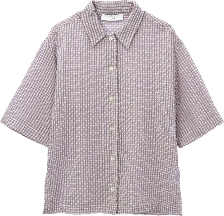 ぽこぽこ素材のチェック柄のシャツ￥34,760（テラ／ティースクエア プレスルーム）