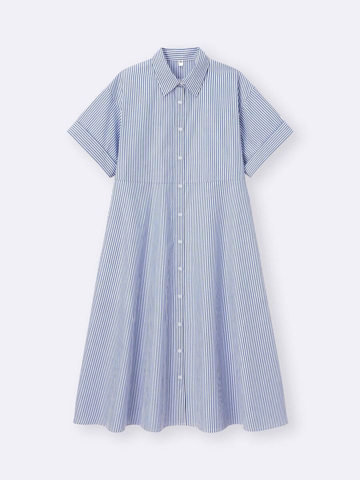 2026gu春夏大人女性おすすめフレアシャツワンピース