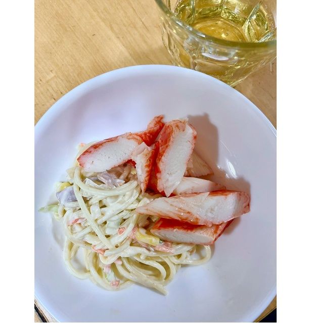 スパゲッティサラダと合わせてみたところ、いつもの副菜がぐんとグレードアップしました。