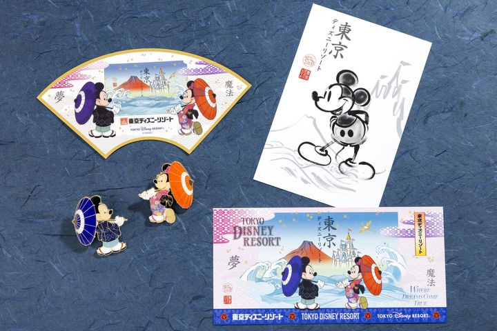 東京ディズニーリゾート 和をテーマにしたミッキーマウスとミニーマウスのグッズ