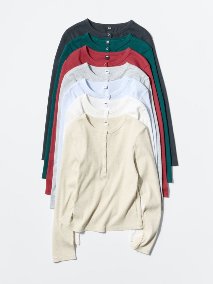 「リブヘンリーネックT」￥1,990→￥1,290〈4/24(金)〜4/30(木)〉／ユニクロ