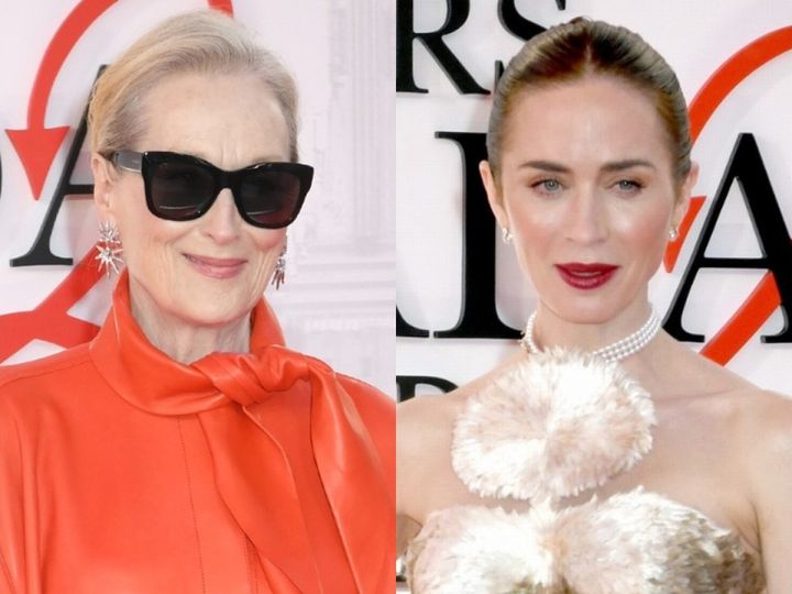 映画『プラダを着た悪魔２』ワールドプレミア登場した（左から）メリル・ストリープ、エミリー・ブラント （C）AFLO width=