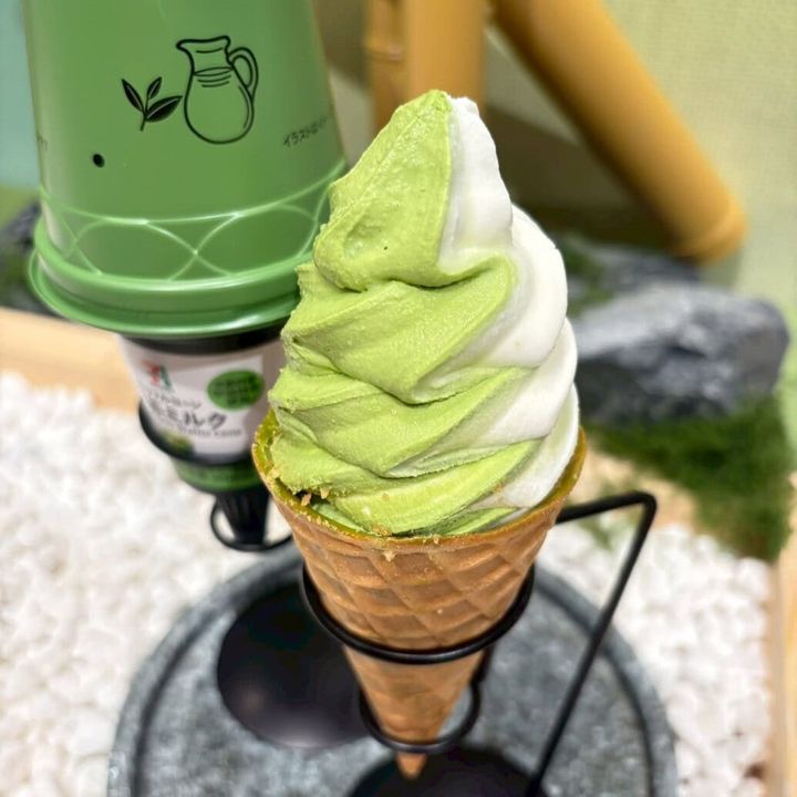 セブンプレミアム ワッフルコーン 抹茶ミルク