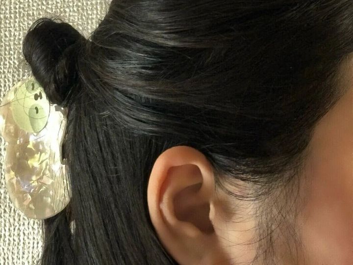ダイソーのダイカットバンスクリップ 森の動物を使ったヘアアレンジ