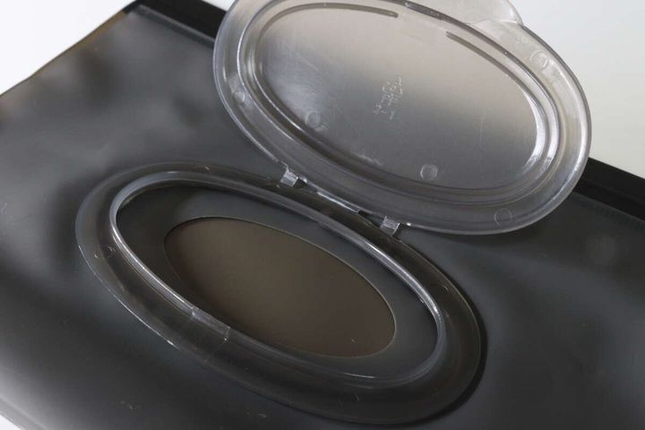 セリア フタ付ウェットシートケース ブラック M フタ