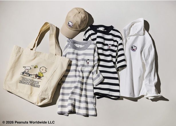 ボーダーTシャツ、ボタンダウンシャツ、キャップ、トートバッグなど、春夏のワードローブを彩るラインナップがそろう