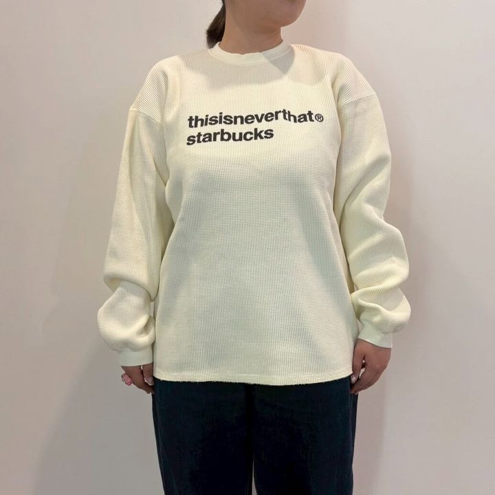 thisisneverthat starbucks L/S ワッフルTシャツ