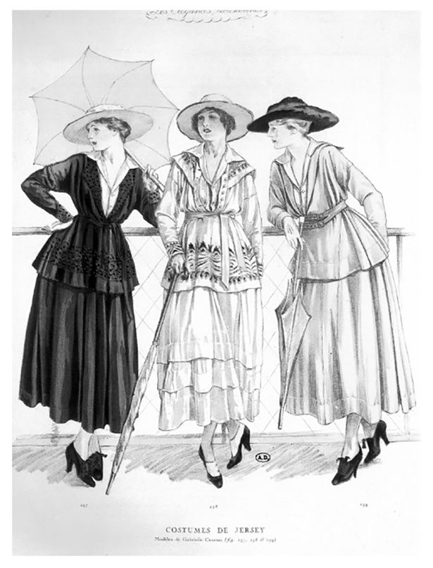  図2-2 シャネルのジャージースタイル。『エレガンス・パリジェンヌ』1917年