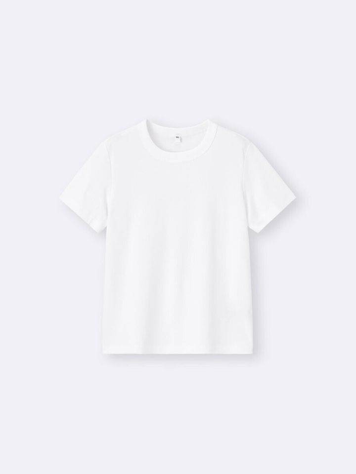 GUのコットンスムースクルーネックT