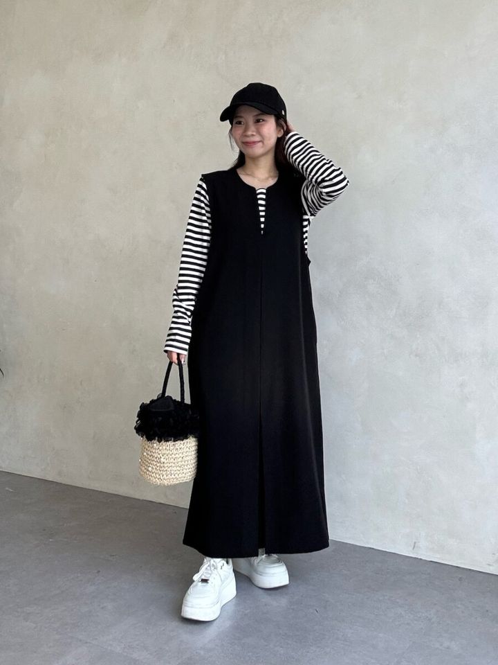 黒ワンピースコーデ4