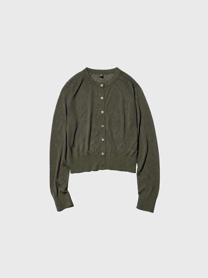 2026春夏ユニクロ大人女性おすすめシアークルーネックショートカーディガン