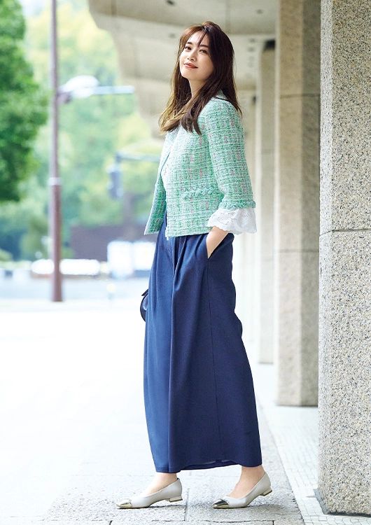 ワイドパンツ×ジャケット