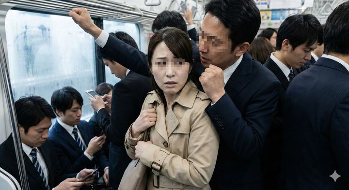 車内で和解女性に詰め寄る中年男性