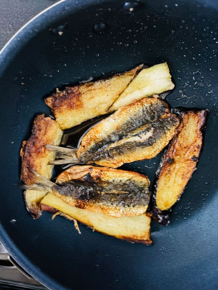 「いわしが当たり年」いわしと茄子の蒲焼き
