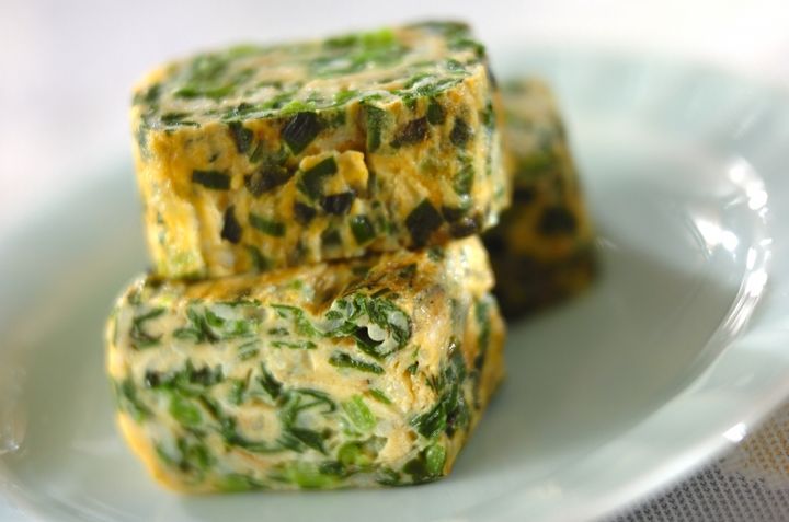 ニラとシラスの厚焼き卵