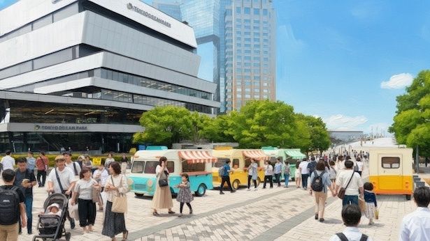 シンボルプロムナード公園に展開するキッチンカーでは、テレビ朝日人気番組とコラボした春祭り限定フードが楽しめる