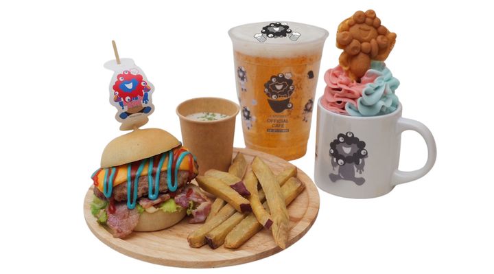 ミャクミャクをモチーフにした「おいもバーガープレート」