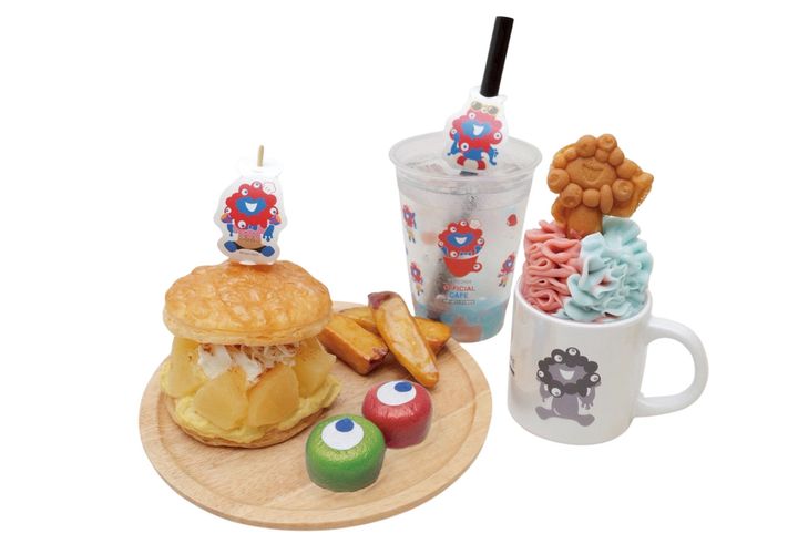 見た目も楽しめる「ミャクミャクスイーツプレート」