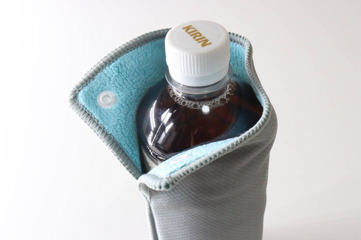 ペットボトルカバー グレー 350ml～500ml スナップボタン
