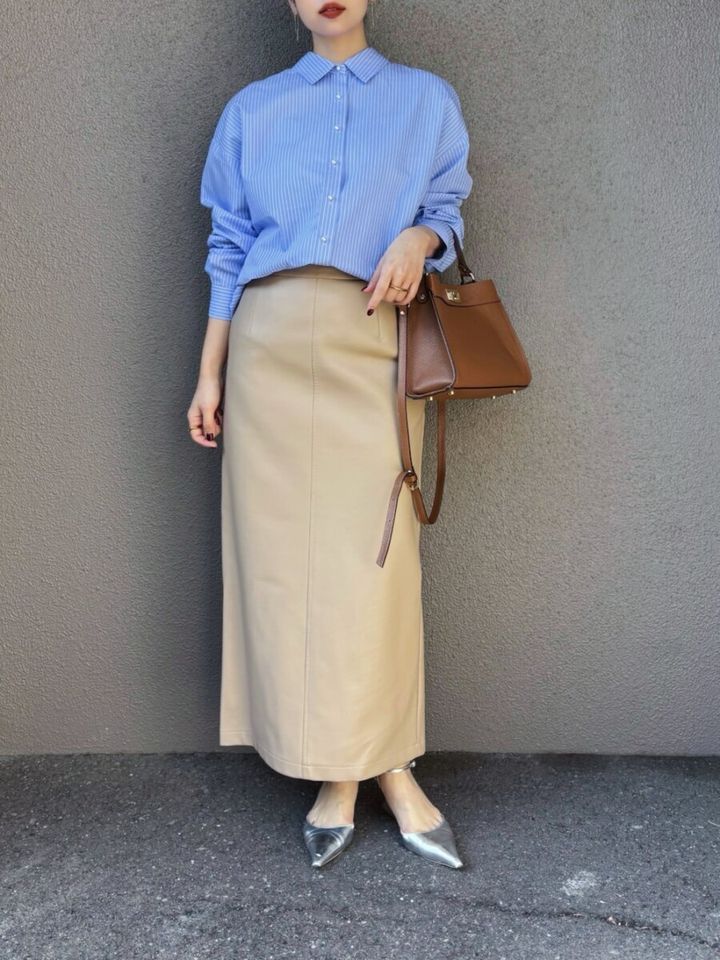 ストライプシャツコーデ2