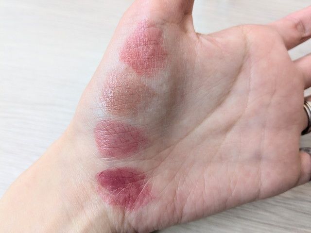 ミネラルトリートメントルージュ4色のスウォッチ