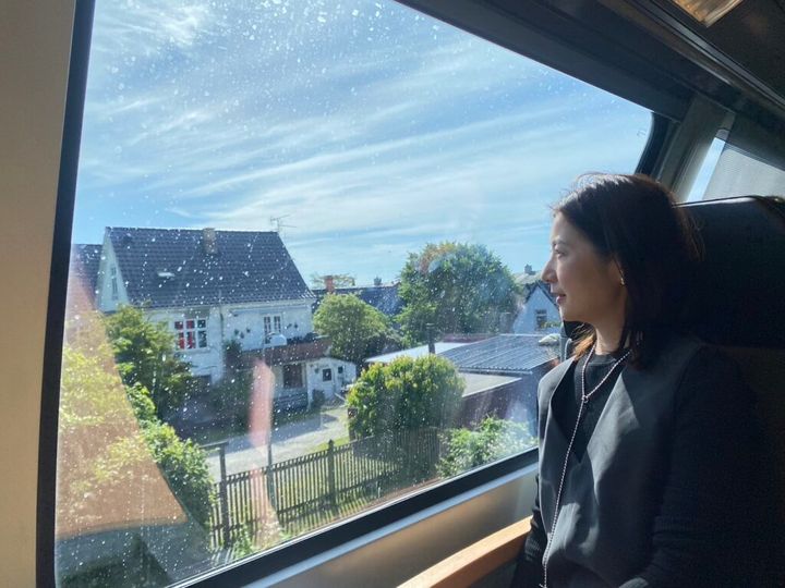 コペンハーゲンから北に向かう電車の中