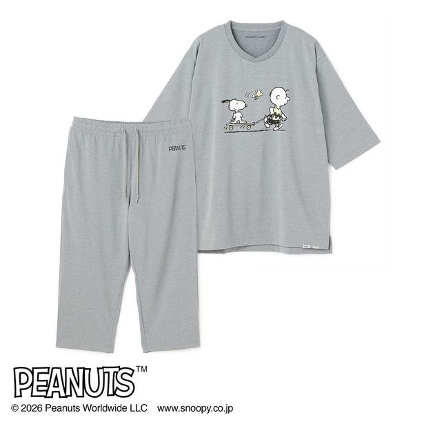 「AOKI＆TAKE CARE WITH PEANUTSコラボ リカバリーケアプラス ルームウェア 五分袖(グレー)」(1万4190円)