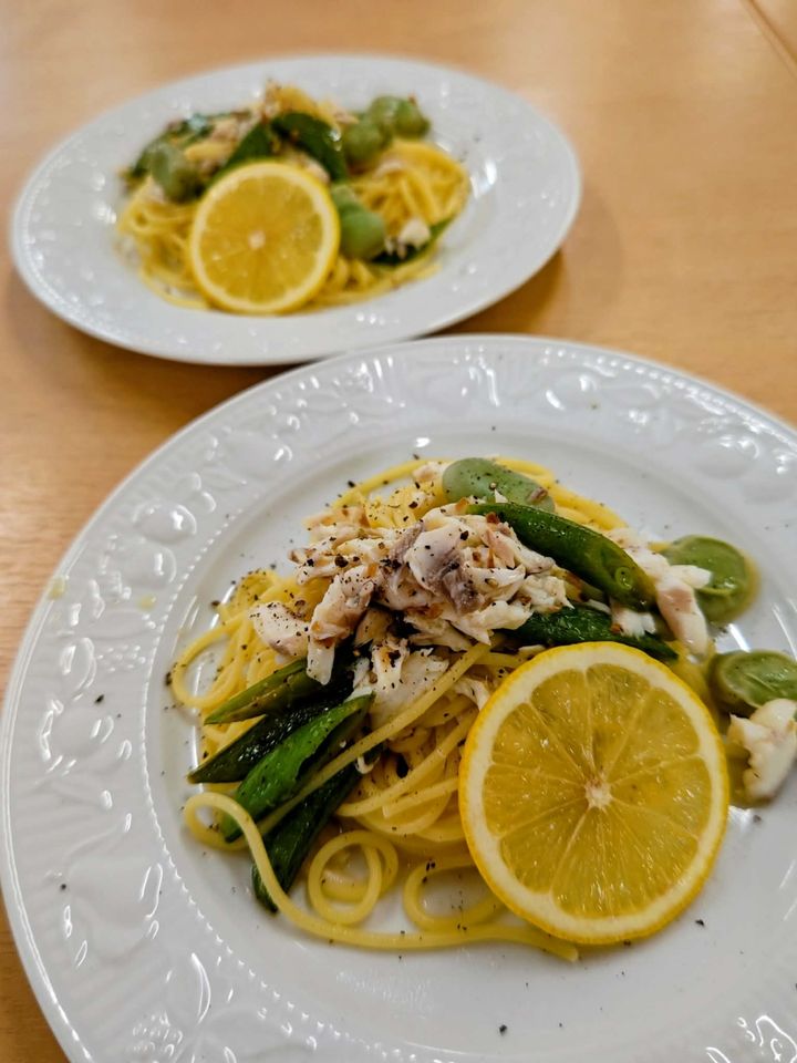 真鯛のレモンソースパスタ１