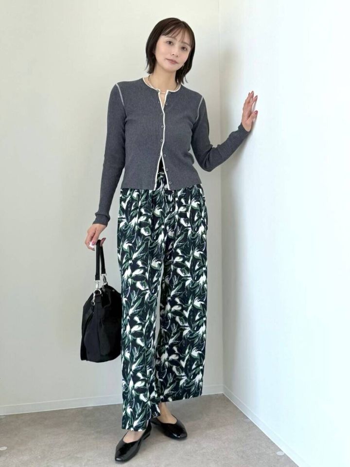 2026春グローバルワークシルク混配色カーディガン