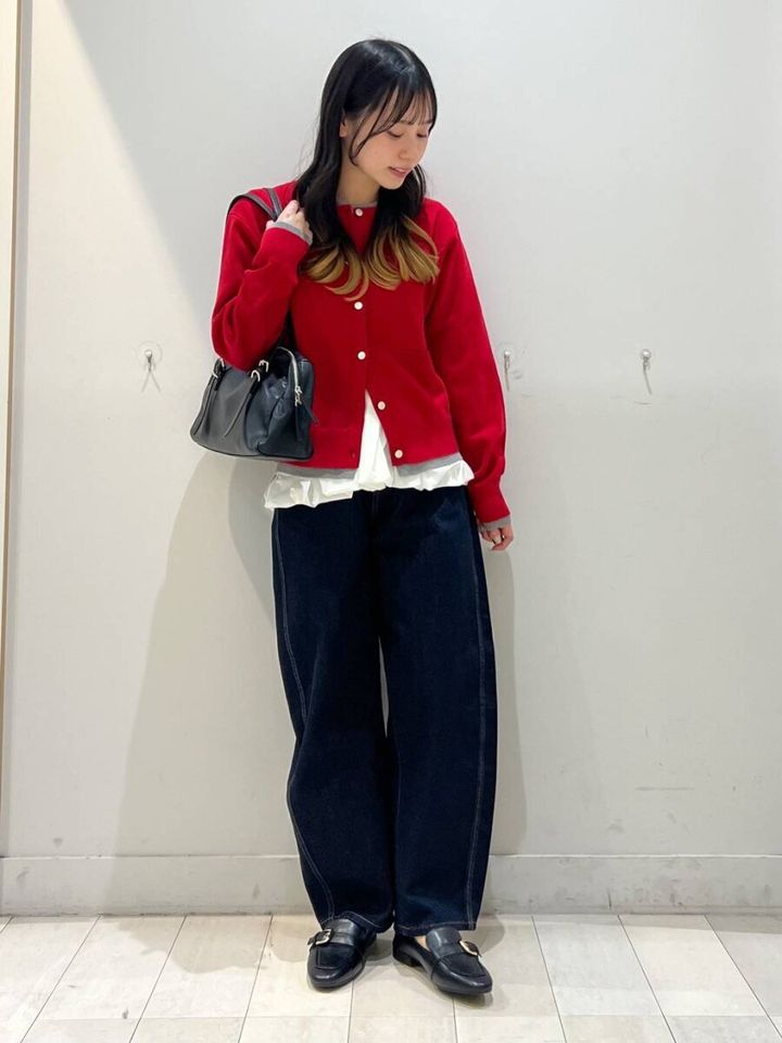 2026春グローバルワークスウェットライククルーカーディガン