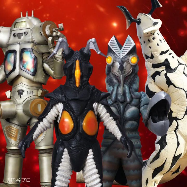 キングジョーやバルタン星人、ゼットンなどウルトラ怪獣4体の画像。横浜赤レンガ倉庫のARイベントに登場する敵キャラクターが具体的に伝わる画像。