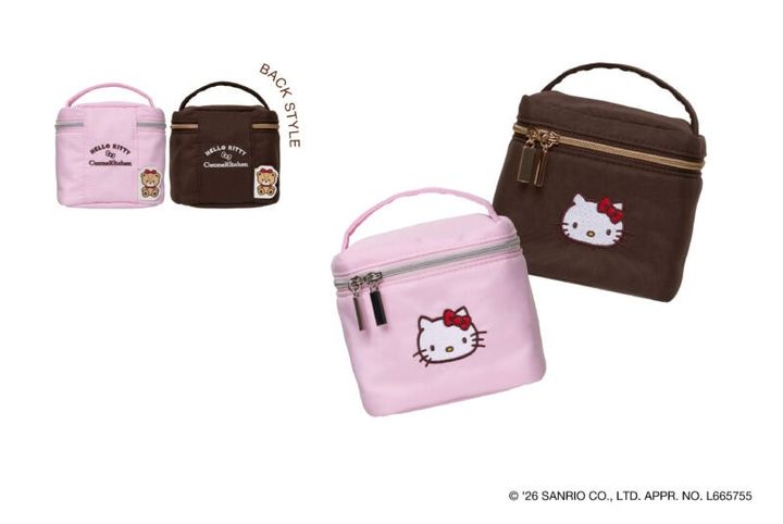 ＜HELLO KITTY＞バニティポーチ ピンク/ブラウン 4,180円(税込)