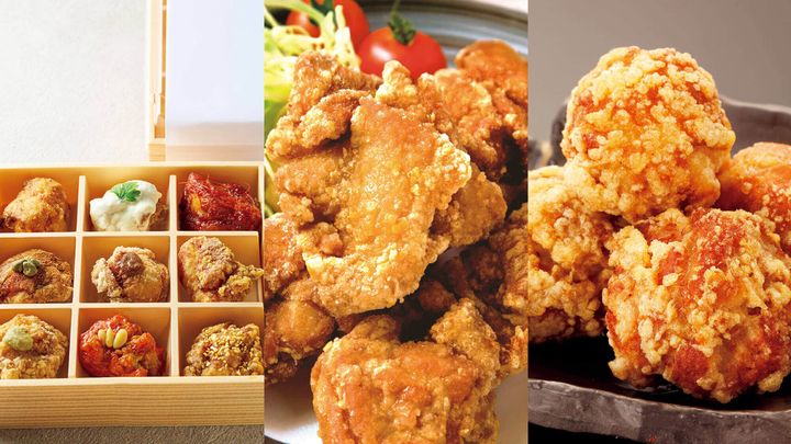 神楽坂〈神楽坂から揚げ 斉唐 神楽坂本店〉から揚げのおもたせ、浅草橋〈からあげ家 奥州いわい秋葉原本店〉唐揚げ、巣鴨〈吉吾巣鴨店〉醬油からあげ【モモ】