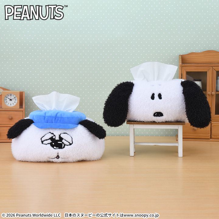 SNOOPY(TM) プラチナムザッカフェイスティッシュボックスカバー